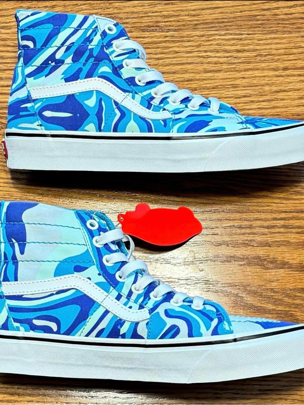Vans High-Top Sneakers in Blue Swirl Canvas